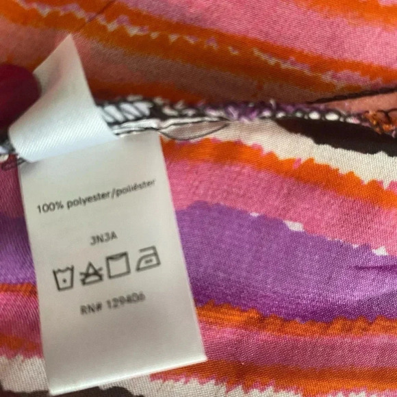 VENUS | Women’s Pink/Purple/White/Black Stripe Plunge Hi-Low Top Size 8 - Picture 9 of 10